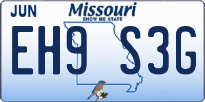 MO license plate EH9S3G