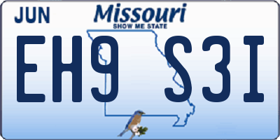 MO license plate EH9S3I