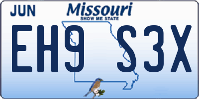 MO license plate EH9S3X