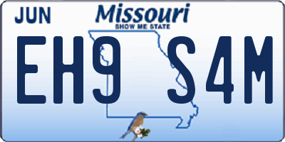 MO license plate EH9S4M