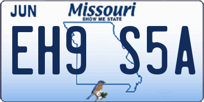 MO license plate EH9S5A