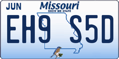 MO license plate EH9S5D