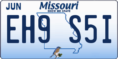 MO license plate EH9S5I
