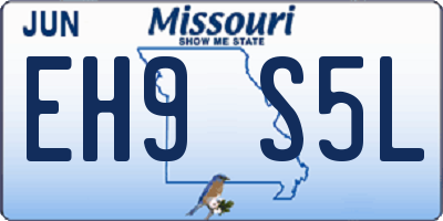 MO license plate EH9S5L