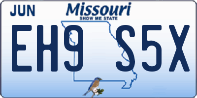 MO license plate EH9S5X