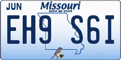MO license plate EH9S6I