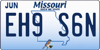 MO license plate EH9S6N