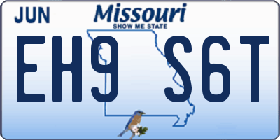 MO license plate EH9S6T