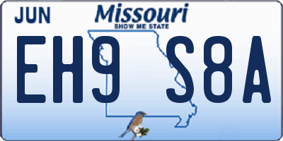 MO license plate EH9S8A