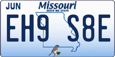 MO license plate EH9S8E