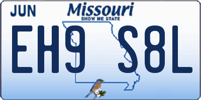 MO license plate EH9S8L