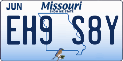 MO license plate EH9S8Y