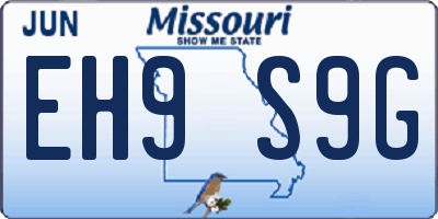 MO license plate EH9S9G
