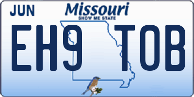 MO license plate EH9T0B