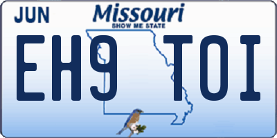 MO license plate EH9T0I