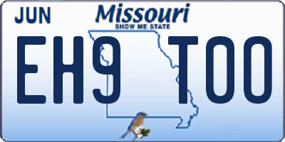MO license plate EH9T0O
