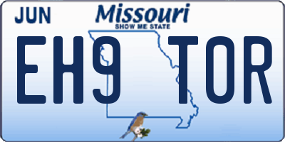MO license plate EH9T0R