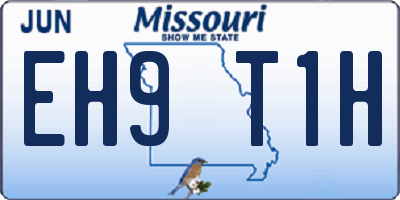MO license plate EH9T1H