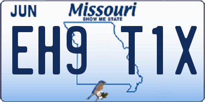MO license plate EH9T1X
