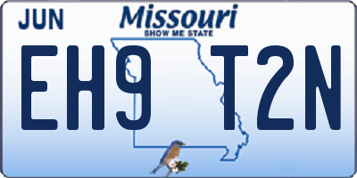 MO license plate EH9T2N
