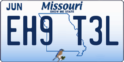 MO license plate EH9T3L