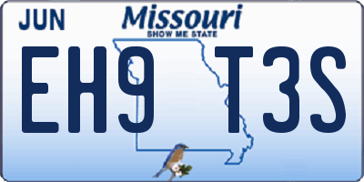 MO license plate EH9T3S