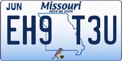 MO license plate EH9T3U