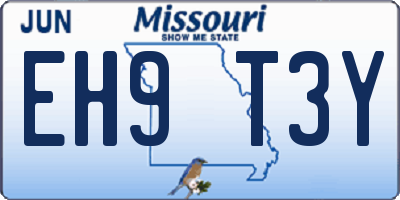 MO license plate EH9T3Y