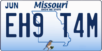 MO license plate EH9T4M