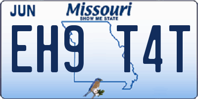 MO license plate EH9T4T