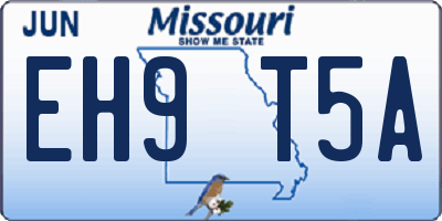 MO license plate EH9T5A