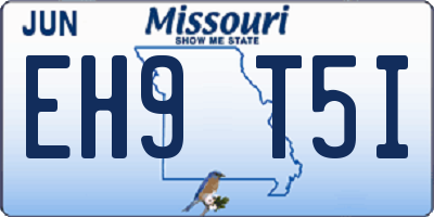 MO license plate EH9T5I