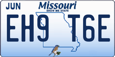 MO license plate EH9T6E