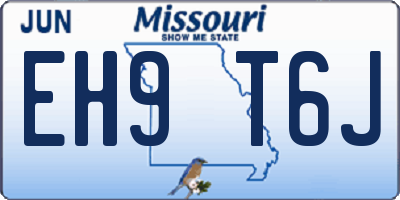 MO license plate EH9T6J