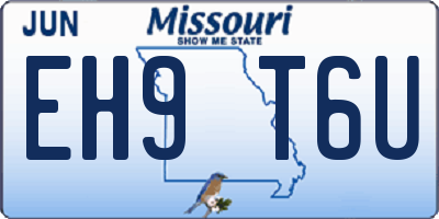 MO license plate EH9T6U
