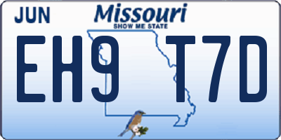 MO license plate EH9T7D