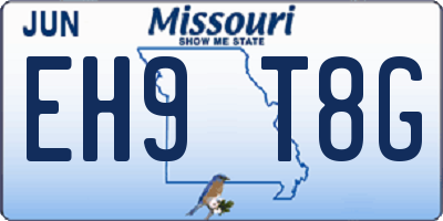 MO license plate EH9T8G