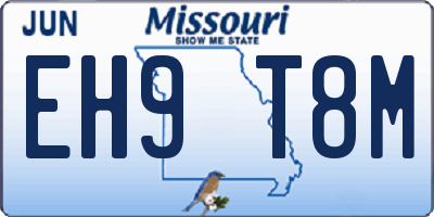 MO license plate EH9T8M