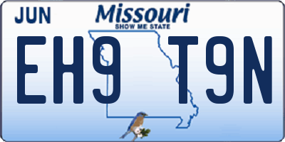 MO license plate EH9T9N