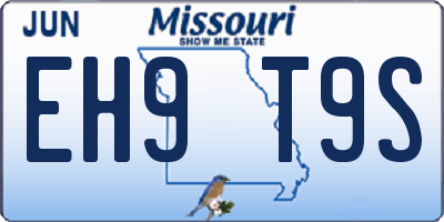 MO license plate EH9T9S