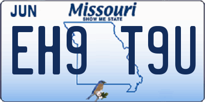 MO license plate EH9T9U