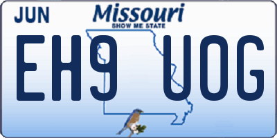 MO license plate EH9U0G