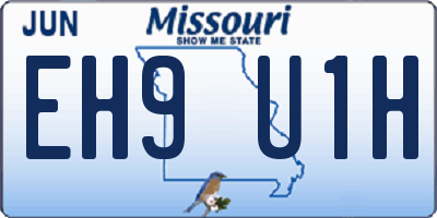 MO license plate EH9U1H