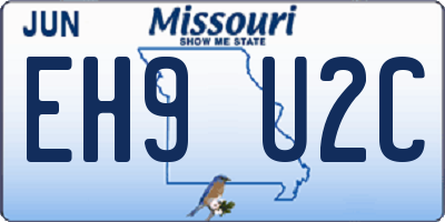 MO license plate EH9U2C