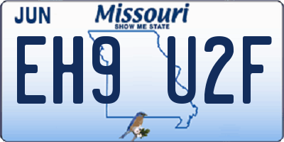 MO license plate EH9U2F