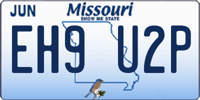 MO license plate EH9U2P