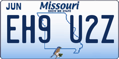 MO license plate EH9U2Z