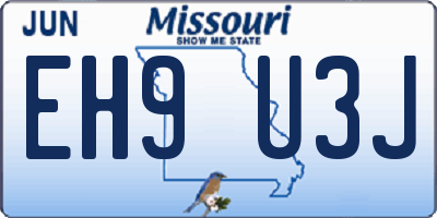 MO license plate EH9U3J