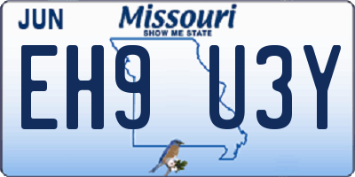 MO license plate EH9U3Y
