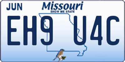 MO license plate EH9U4C